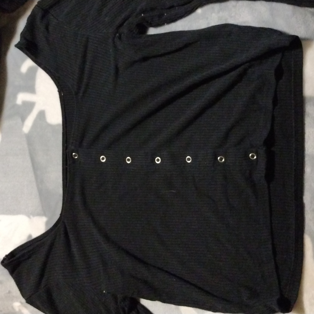 Long sleeve button up crop top